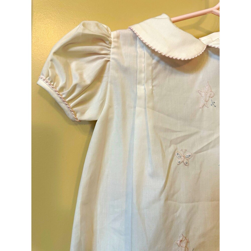 NWT Auraluz vintage Newborn Girls White christening Dress Embroidered Animals